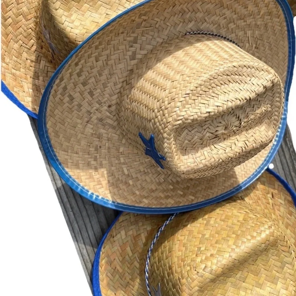 Set of 3 Straw Cowboy Hats for Kids - Sheriff Costume Red and Blue - Picture 10 of 10